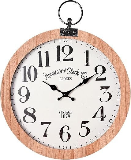 American Clock Co. Vintage Pocket Watch Wall Clock - 19"