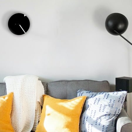 Ardeola - The Minimalist - 4.5 in Quartz Wall Clock, Black & White Bauhaus Design for Dining Room/Kitchen