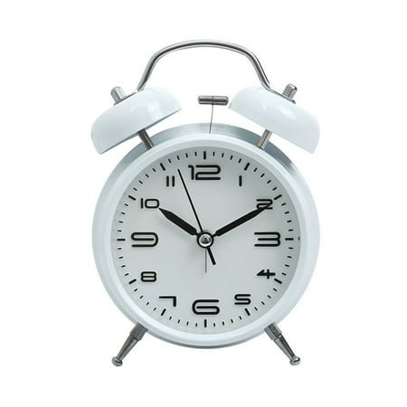 Bedside Alarm Clock with Twin Bell Vintage Battery Analogue Quartz Loud Alarm