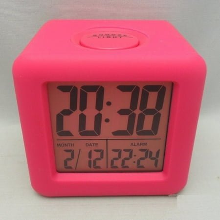 Beisidaer Compact Square Digital Alarm Clock With Silicone Protection And Snooze