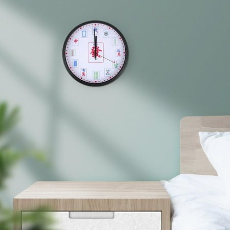 BRIGHTFUFU Modern Wall Clock Round ABS Timekeeping Black 1Pcs