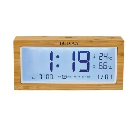 Bulova B1375 Brookside Weather LED Tabletop Alarm Clock
