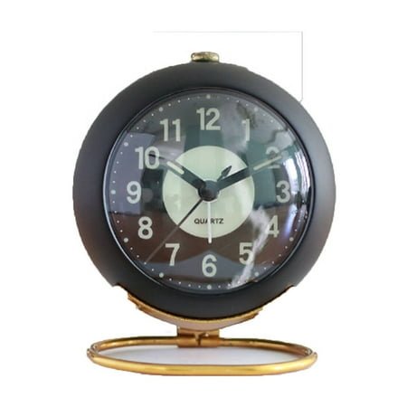 CCOCC Tabletop Clock,Minimalist Arched Glass Table Clock,Gold-Accented Desk Clock with Nightlight Feature for Peaceful Settings