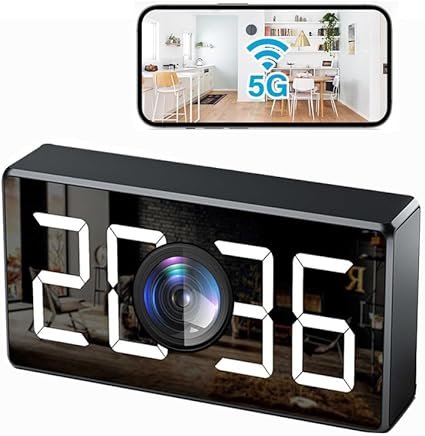 Clock Camera 5G 4K HD Wireless Camera WiFi Nanny Cam for Home Indoor Security with Motion Detection and Night Vision【Upgraded】