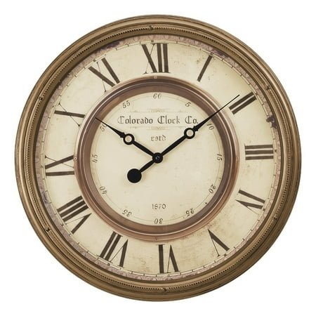 Clocks - 20 Round - Wall Clock - Antique Brown - Transitional