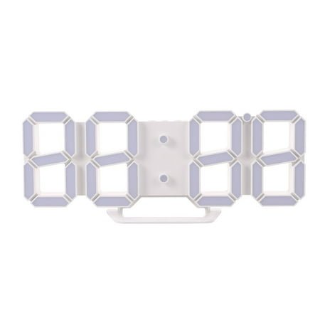 COSMOBETTY 1Pcs 3D LED Digital Clock Square White Plastic with Alarm Clock Date Display Temperature for Home Office Hotel