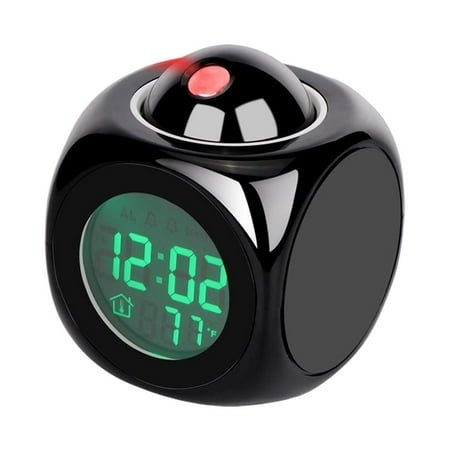 Creative LCD Digital Projectio-Laser Alarm Clock Display Voice Report Time