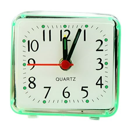 DESIGNICE Clock For Bedroom Wall Large Digital Wall Clock Led Clocks Large Display Square Small Bed Compact Travel Quartz Beep Alarm Clock Cute Portable