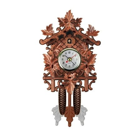 DESIGNICE Traditional Black Forest Cuckoo Clock,Newly Wood Coo Coo Clock Decorative Wall Clock with Pendulum and Chiming Function - Perfect Wall Clocks for Home Livingroom Decor