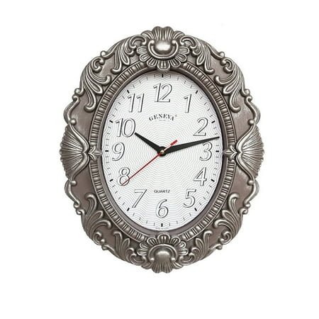 DESIGNICE Wall Clock Spanish Style Living Room Wall Decor Luxurious Oval Shape Modern Wall Clock,492