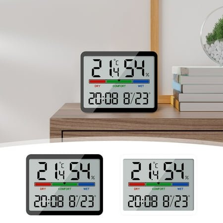 Digital Clock under $5! CQCYD Color Screen Digital Clock, Large Display Alarm Clock with Temperature Humidity, Date Time Indoor Thermometer, Desktop Wall Mount Electronic Clock, Battery Included
