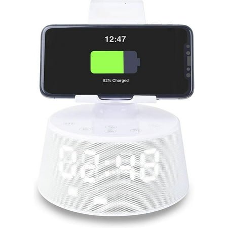 Docking Station ER-X300 - Bluetooth Speaker Radio, Wireless Charging Alarm Clock with Rotating Phone Rest