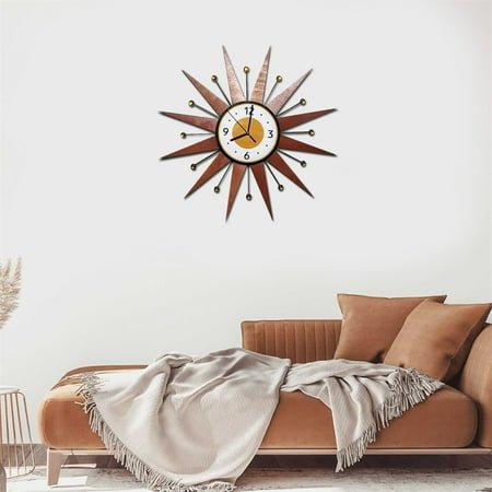 EcoVerve Clock Living Room Wall Clock Decoration Clock Retro Light Wall Clock Hanging Wall