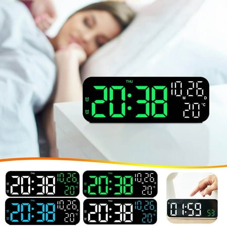 Electronic Clock Multi-functional LED Alarm Clock Temperature Jump Seconds Display Countdown Bedside Clock