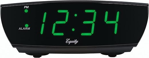 Equity 75902 Green LED 0.9 Inch Digital Alarm Clock