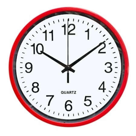 Falleo Clearance 8 Inch Silent Wall Clock Round Modern Accurate Wall Clocks for Home Study Kitchen Bedroom Red Red 8 Inch Wall Clock