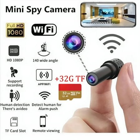 FFORCE WiFi Wireless Mini Camera Recorder Pinhole DIY HD Screw IP DVR Nanny Cam CCTV Security Surveillance Hidden Spy Camera Live View Night Vision Motion Detection
