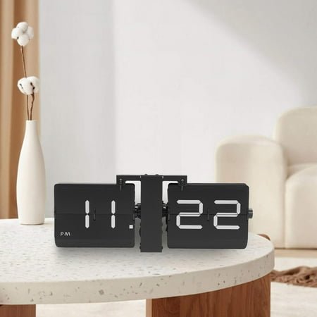 Flip Clock Wall Timer Retro Clock Analog Clock Office Decor Minimalist black for Living Rooms, Bedrooms