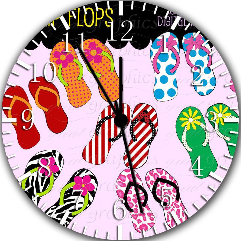 Flip Flops Frameless Borderless Wall Clock Nice For Gifts or Decor Z 26 photo Flip Flops Frameless Borderless Wall Clock Nice For Gifts or Decor Z 26 featured image