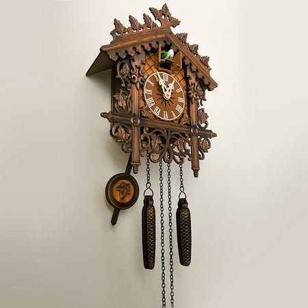 Fridja Cuckoo Clock Traditional Chalet Forest House Clock Handcrafted Wooden Wall P-endulum Quartz Clock