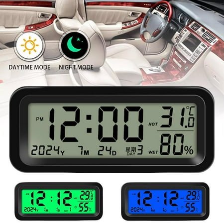 FurNest Solar Rechargeable Mini Digital Clock for Car Dashboards Displays Time'