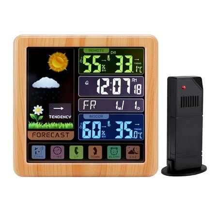 GJX Full Weather Clock Weather Station Indoor Outdoor Color Display Weather Atomic Clock