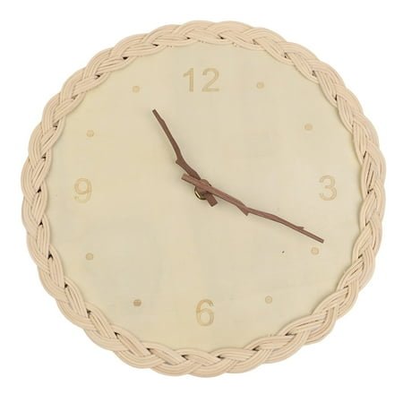 Gorgeous Rattan Circular Wall Clock Retro Aesthetic Perfectly Complements Any Room In The House Silent Mechanics