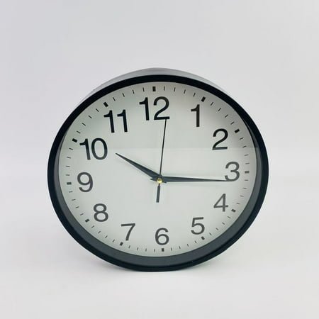 GOZIG Clocks,Wall Clock Bulk Large Silent Battery Operated Classroom Clocks Quartz Analog Non Ticking Wall Clocks Round (Black,12 Inch)