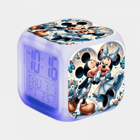 HANNTAOO Digital Alarm Clock for Kids, Mickey_Mouse Pattern 7 LED Color Changing Wake Up Clock with Thermometer Function and Night Light, Gift for Boys Girls A93-066 HTNL#066