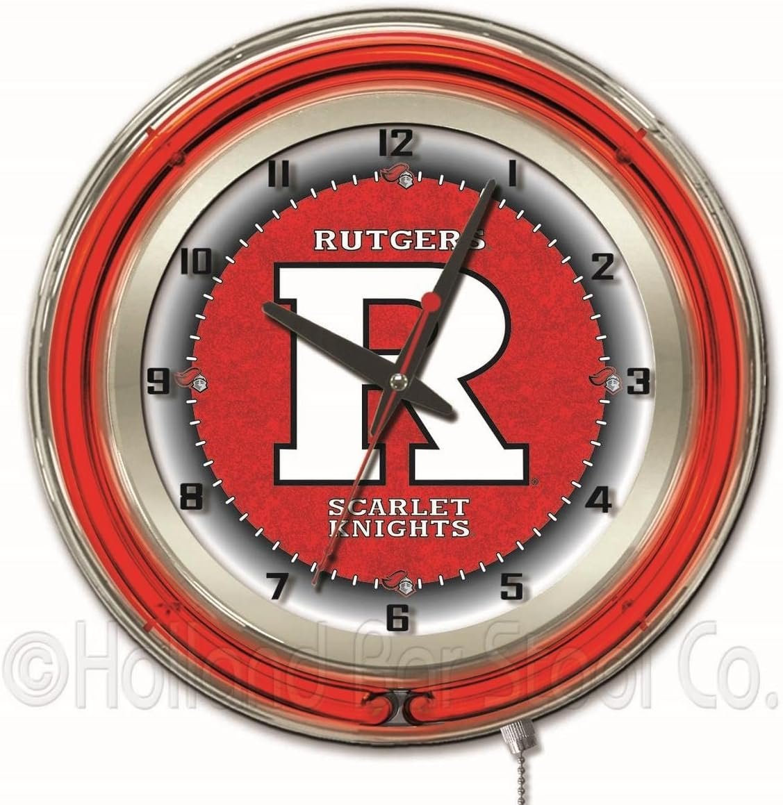 HBS Rutgers 19 Double Neon Wall Clock