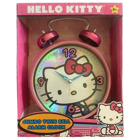 Hello Kitty Jumbo Alarm Clock, Pink with Twin Bells