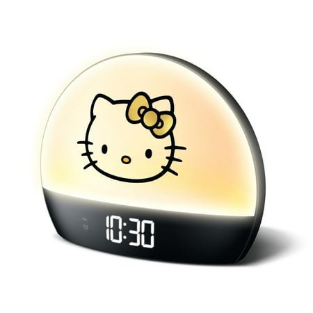 Hello Kitty Sunrise Alarm Clock - Multicolor Lights, USB Charging, LED Display, and Snooze Function