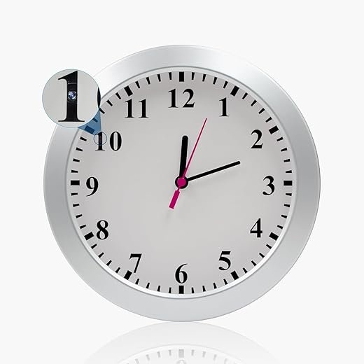 Hidden Camera Wall Clock - FHD Nanny Cam with Motion Detection - Spy Camera for Indoor Office Home Security - No WiFi Function - SD Card Not Included