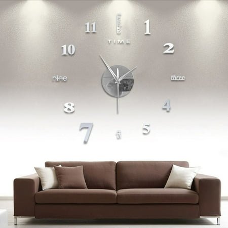 HOARBOEG 19.68 3D Frameless Mirror Indoor Decorative Wall Clock