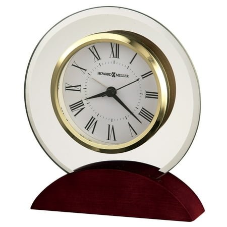 Howard Miller Dana Glass and Rosewood Finish Wood Quartz Alarm Clock #Q-GM7430