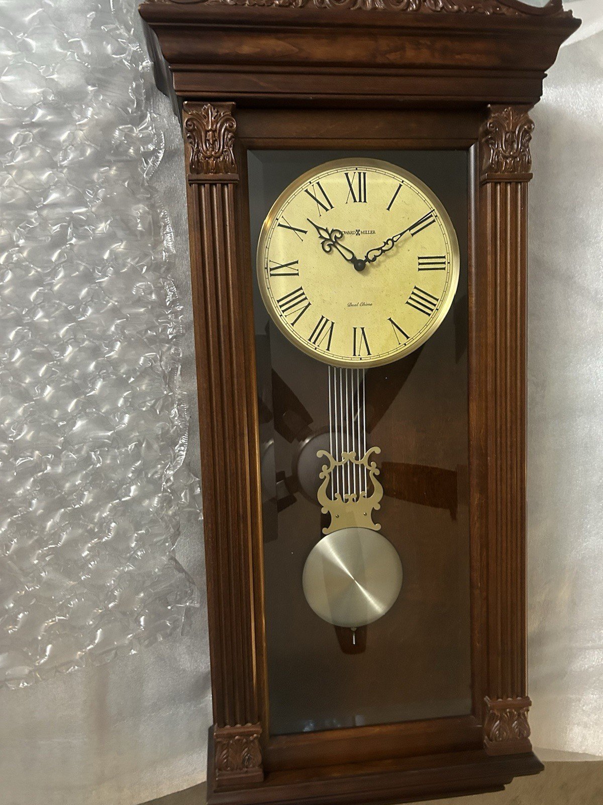 Howard Miller Helmsley 620-192 Dual Chime Pendulum Wall Clock Musical Sounds