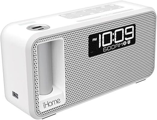 iHome Kineta Dual Charging Stereo Alarm White