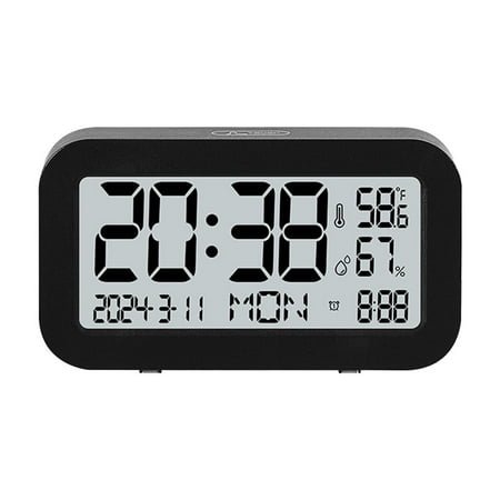 Inerposs Multi-Function Digital LCD Weather Clock, Indoor Temperature and Humidity Meter, Alarm with Weekly Calendar, Easy-to-Read Display, Adaptive Brightness Control