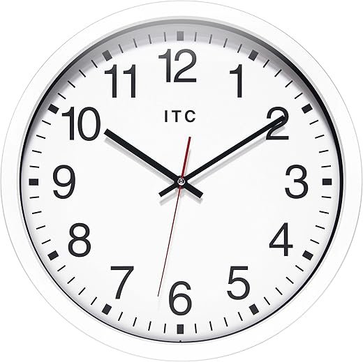 Infinity Instruments LTD. Obsidian ITC Business Wall Clock, White, 14"