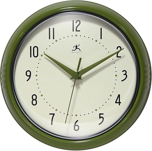 Best Infinity Instruments Round Metal Retro Wall Clocks