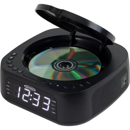 JCR-375 Stereo Digital Dual-Alarm Clock with Top-Loading CD Player, FM Tuner, USB Charging Port, and Battery Backup
