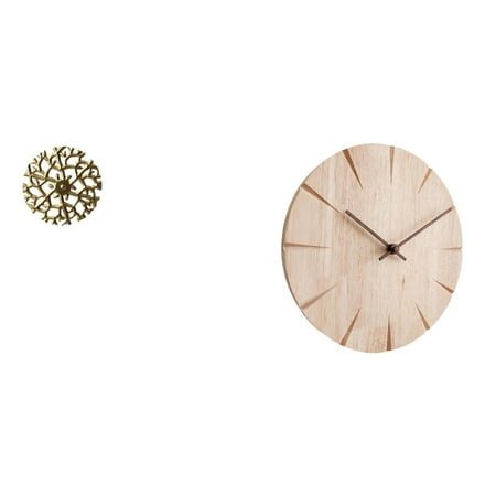 jicheng Rustic Scenic Wrought Iron Wall Art Sculpture with Solid Wood Clock Creative Design Gift for Office Living Room Restaurant