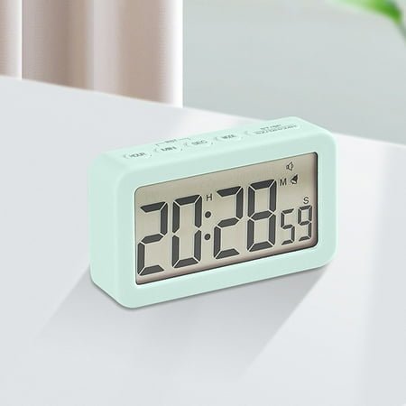 JingChun Digital Alarm Clock with Indoor Temperature, 12/24H Display for Bedrooms Heavy Sleepers Kids Travel Bathroom Desk Smart Clock