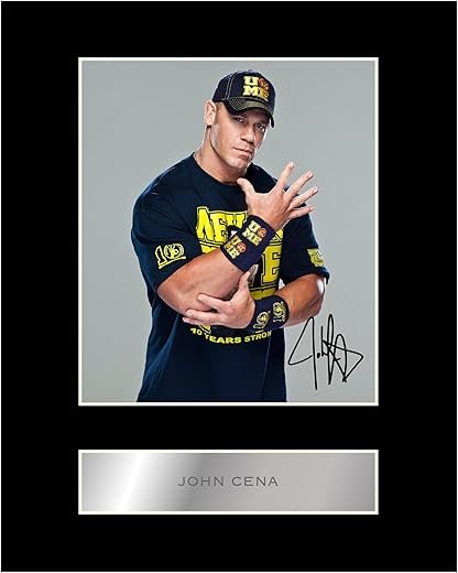John Cena Pre Printed Signature Signed Mounted Photo Display #11 Printed Autograph Picture 10x8 Inch Mount