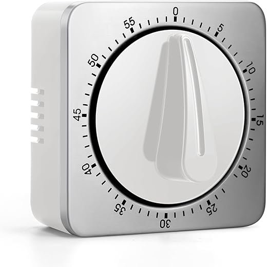 Kitchen Timers for Cooking, Chef Cooking Timer Clock with Loud Alarm,100% Mechanical Desk Timer - No Batteries Required - Magnetic Backing, Exquisite Stainless Steel Body - Countdown Reminder Magnetic