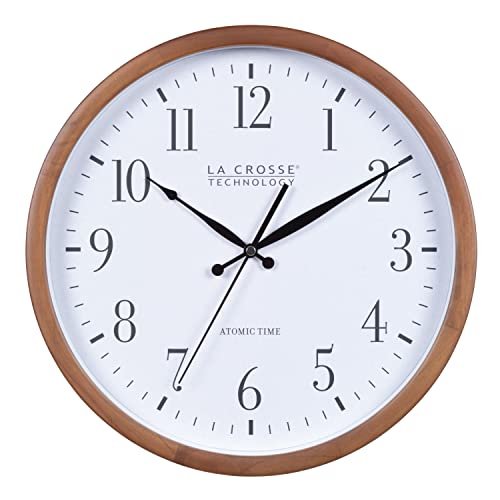 La Crosse Technology Atomic Analog Wall Clock, Wood, 12.80" (404-50447)