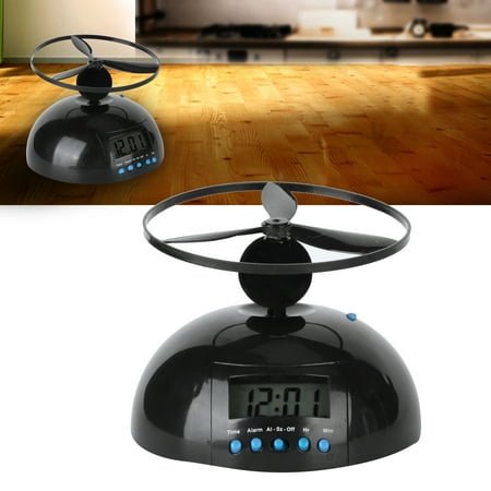 LCD Digital Alarm Clock With Flying Propeller, Novelty Design, Large Display, Develops Habits