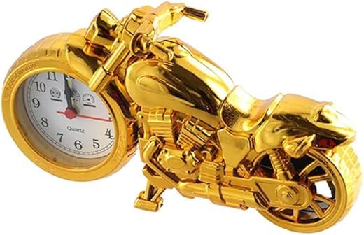 Leadigol Vintage Mini Motorcycle Model Alarm Clock Motorcycle Shape Creative Table Alarm Clock for Home Office Desktop Shelf Decoration(No Battery)