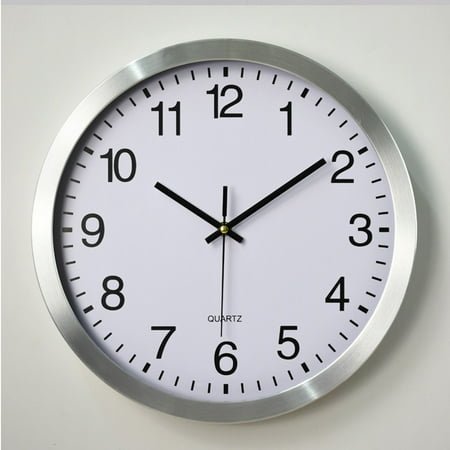 LEORX 1Pc Hanging Decor Clock White Stainless Steel Retro Design for Home