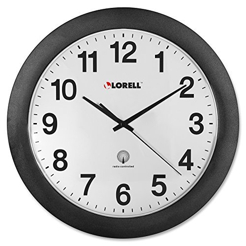 Lorell Wall Clock with Arabic Numerals, 12-Inch, White Dial/Black Frame